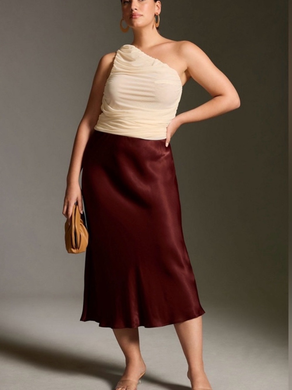 NWOT Anthropologie “Tilda” Satin Maxi Skirt - M petite